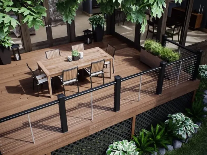نرده‌های ترکیبی چوب پلاست و فلز